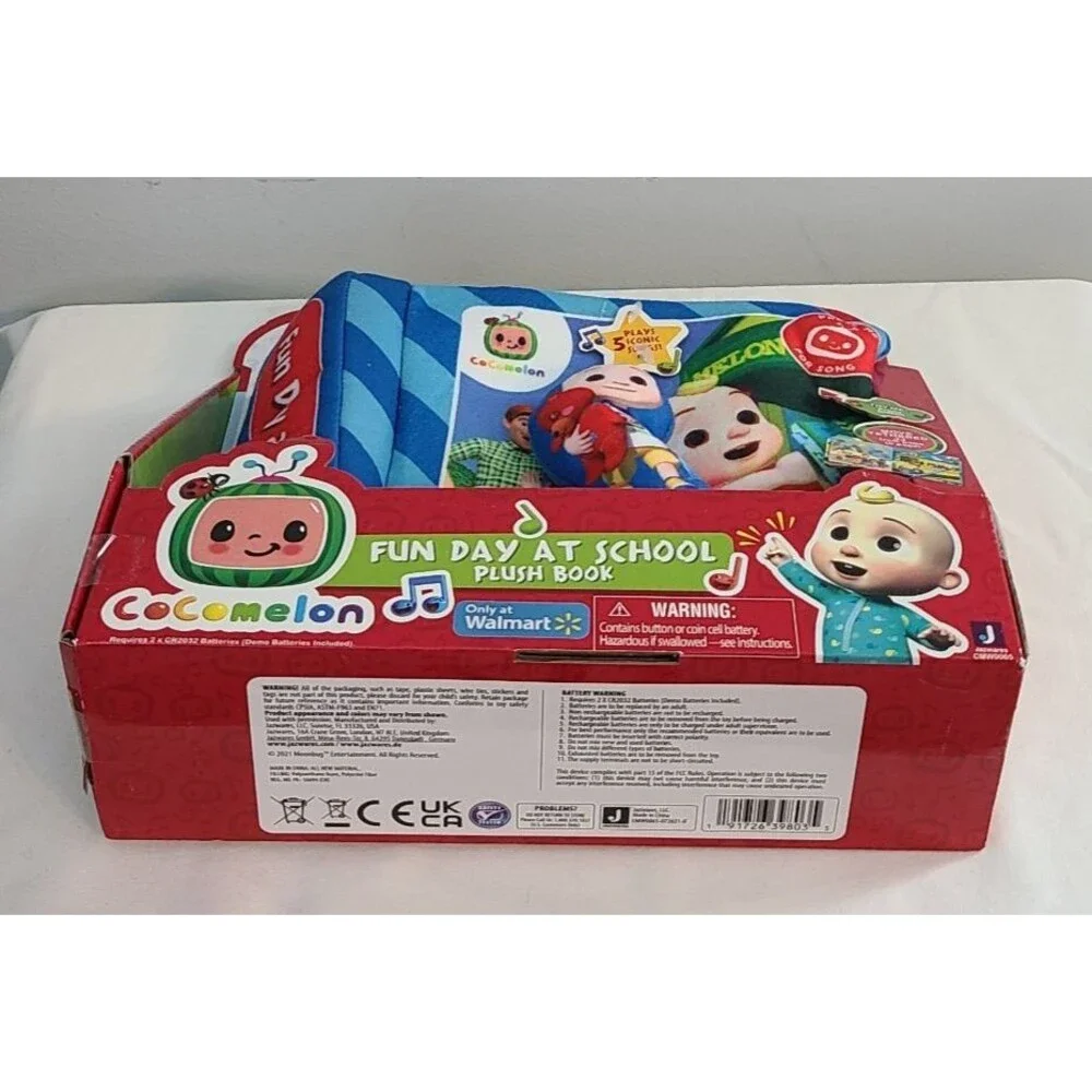 Cocomelon Fun Day At School Musical Plush Book Cloth JJ Coco Melon Kids NEW
